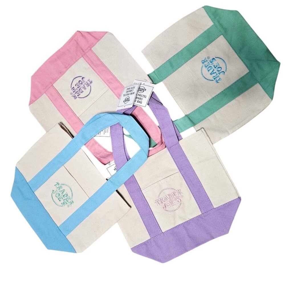 NWT Canvas Tote Bag pick a color  - Blue, Pink, Green, Purple